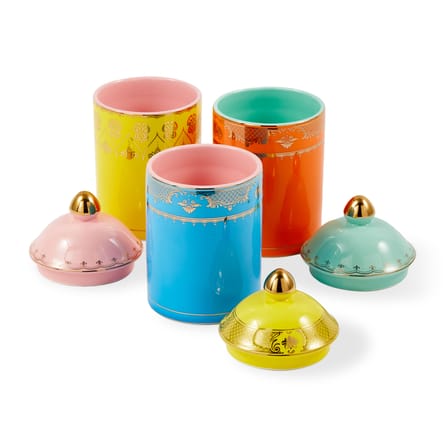 Boîte Grandpa Medium céramique bleu / Ø 11 x H20 cm - POLSPOTTEN