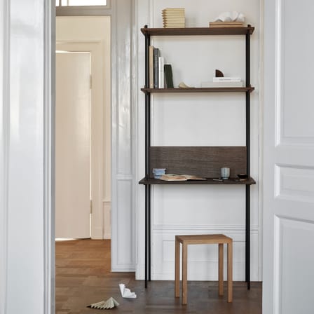 Bureau Shelving System – s.200.1.D bois marron / L 85 x H 200 x Prof. 52 / 35 cm - MOEBE