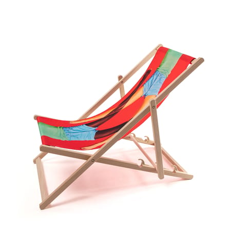 Chaise longue pliable inclinable Toiletpaper bois multicolore / Scissors - Seletti