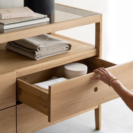 Comò Spindle legno naturale / L 150 x P 56 x H 83 cm - Ethnicraft