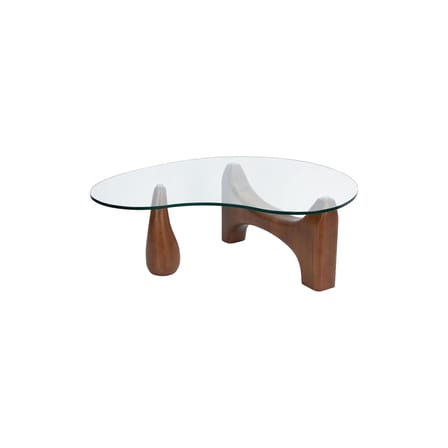 Couchtisch Orwell glas holz natur / 75 x 99 cm - NV GALLERY