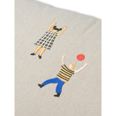 Coussin The Park tissu blanc / 60 x 40 cm - Motifs brodés - Ferm Living