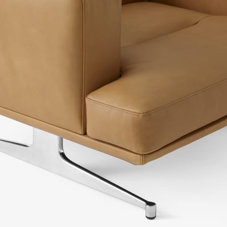Fauteuil rembourré Inland AV21 cuir marron - &tradition