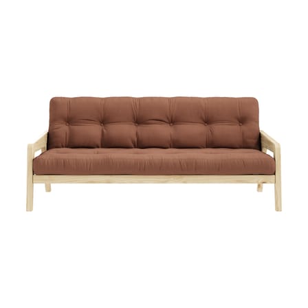 Schlafcouch Grab holz braun / L 204 cm - 3-Sitzer - KARUP