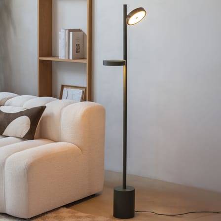 Stehleuchte Okinawa LED holz grün / 2 verstellbare Diffusoren - GOOD&MOJO