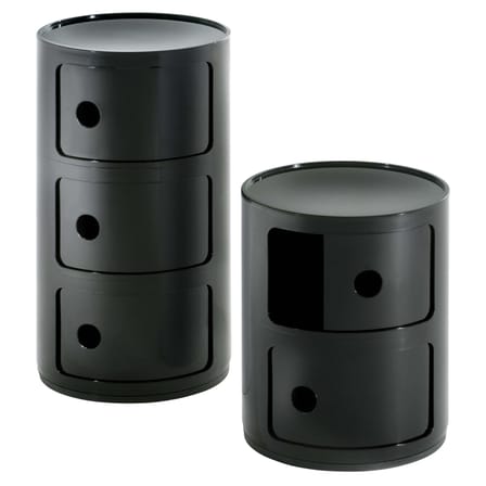 Rangement Componibili gris argent / 2 tiroirs - H 40 cm - Anna Castelli Ferrieri, 1968 - Kartell