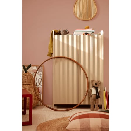 Rangement Sill bois beige / L 70 x H 110 cm - Rainuré - Ferm Living