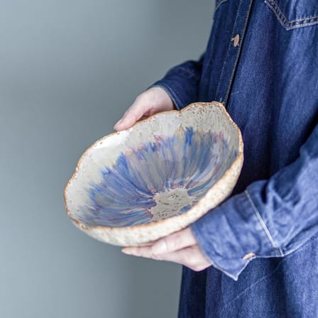 Saladier Amalia céramique bleu / Ø 24 x H 8 cm - 1,4 L - Bloomingville