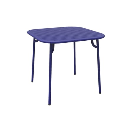 Table carrée Week-end métal bleu / 85 x 85 cm - Aluminium - Petite Friture