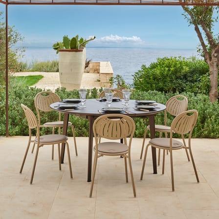 Table ronde Plus4 métal / L 138-198 cm - 6 à 10 personnes - Emu