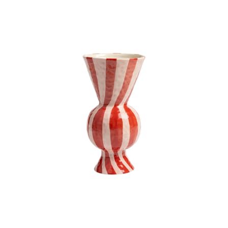 Vase Rhombic céramique rouge / Ø 16 x H 29,5 cm - Peint à la main - & klevering