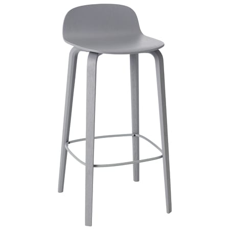 Tabouret de bar Visu bois gris / H 75cm / Seconde vie - Muuto