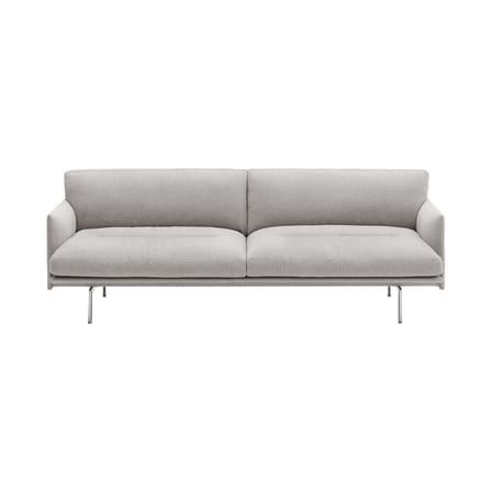 Canapé droit Outline Soft tissu gris / 3 places - L 220 cm - Muuto