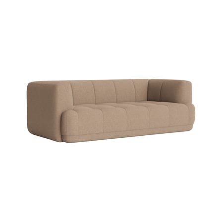Canapé droit Quilton tissu beige / 2 places - L 214 cm - Matelassé - Hay