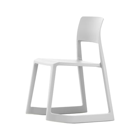 Chaise empilable Tip Ton RE gris / Plastique recyclé - Inclinable & ergonomique - Vitra
