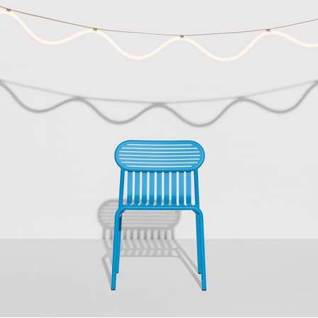 Chaise empilable Week-end métal bleu / Aluminium - Petite Friture