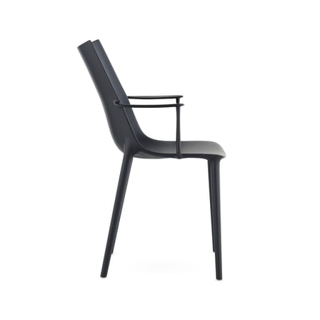 Chaise H.H.H plastique noir / Soft touch - Recyclé - Kartell