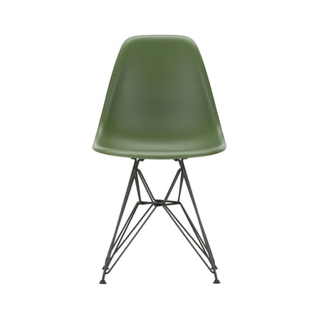Chaise RE DSR - Eames Plastic Side Chair plastique vert / (1950) - Pieds noirs / Recyclé - Vitra