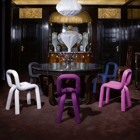 Chaise rembourrée Bold tissu vert - Moustache