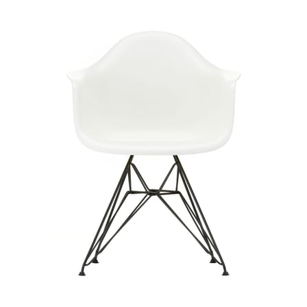Fauteuil DAR - Eames Plastic Armchair plastique blanc / (1950) - Pieds noirs - Vitra
