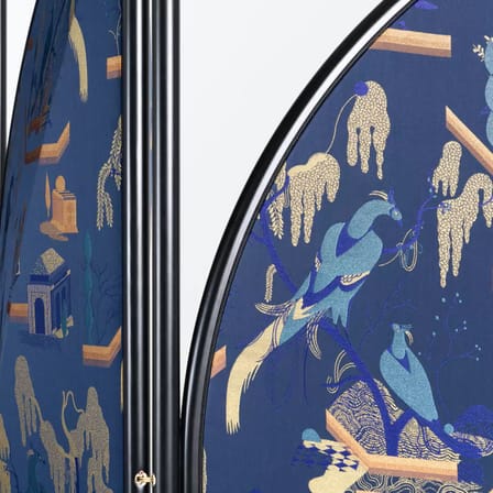 Feng Folding screen textile blue / Fabric - L 140 x H 194 cm - Wiener GTV Design