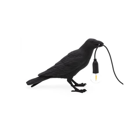 Lampe de table Bird Waiting / Corbeau immobile plastique noir - Seletti