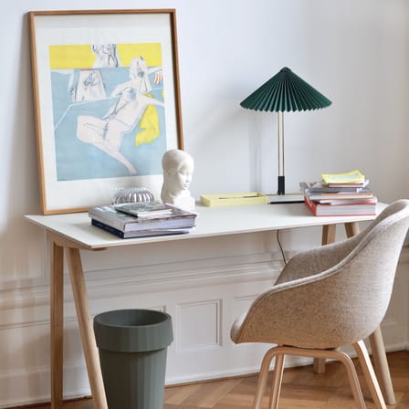 Lampe de table Matin Small LED tissu blanc / H 38 cm - Hay