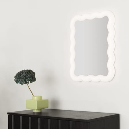 Miroir lumineux Illu LED plastique blanc / L 50 x H 65 cm - Normann Copenhagen