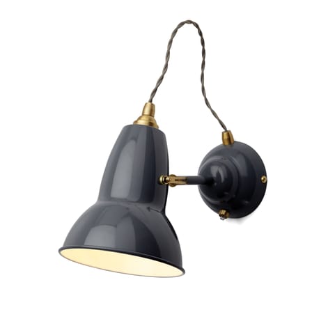 Wandleuchte Original 1227 metall grau Messing / Neuauflage 1930'. - Anglepoise