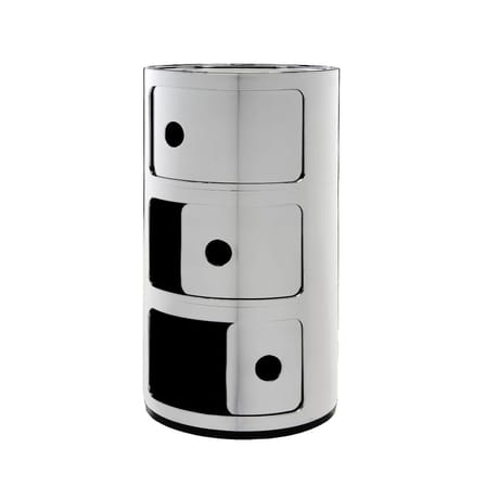 Rangement Componibili argent / 3 tiroirs - Métallisé - Anna Castelli Ferrieri, 1968 - Kartell