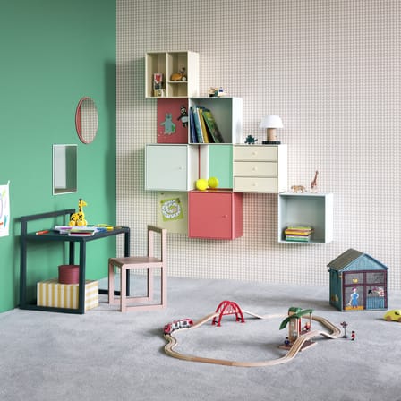 Rangement mural Montana Mini 1007 bois jaune / 3 tiroirs - 35 x 35 x P 25 cm - MONTANA