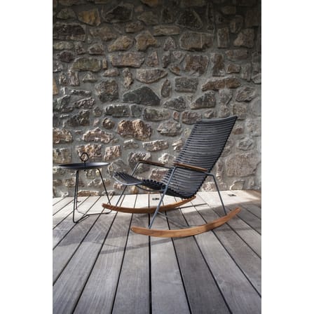 Rocking chair Click plastique noir / bambou - Houe