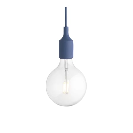 Suspension E27 plastique bleu / Silicone - Ampoule incluse - Muuto