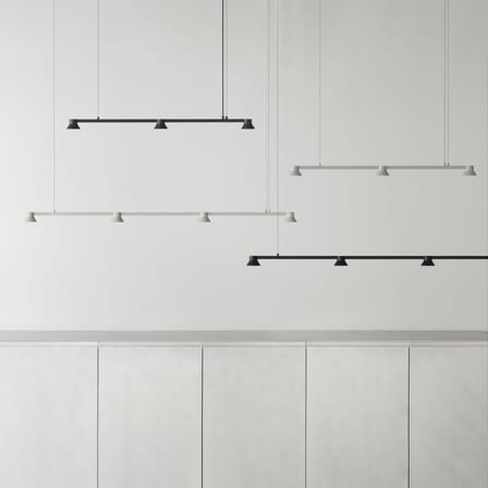 Suspension Hat Linear Large métal gris / L 167 cm - Normann Copenhagen