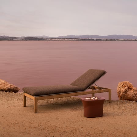 Table d'appoint Egadi / 33 x 50 cm x H 33 cm, ciment émaillé - Unopiu