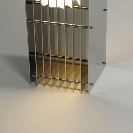 Lop Small Rectangle Table lamp metal / Polished steel - BANG