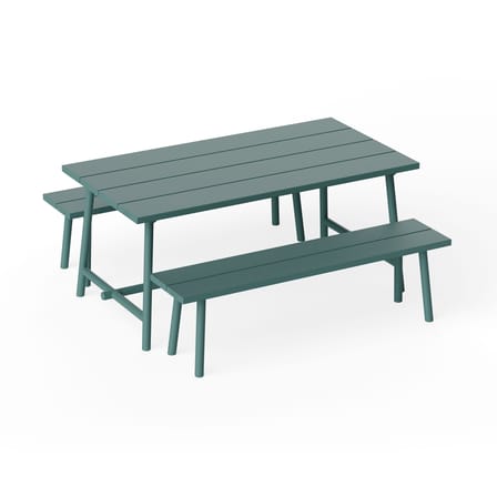 Table rectangulaire Fred's métal vert / 170 x 90 cm - 6 personnes - Fatboy