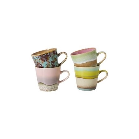 Tasse à café 70s ceramics céramique multicolore / Set de 4 - 27 cl - HK LIVING