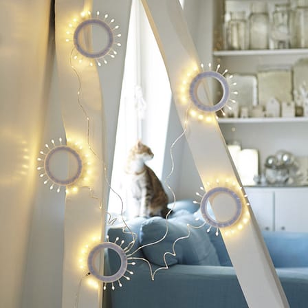 Applique avec prise Fleur de Givre plastique blanc transparent LED / Fixation murale - Tsé-Tsé
