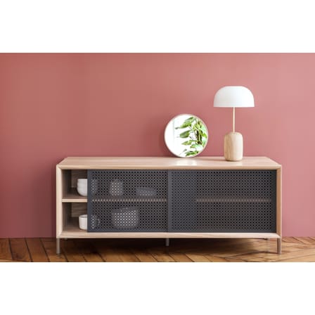 Buffet Gabin métal bois gris / L 122 cm - Hartô