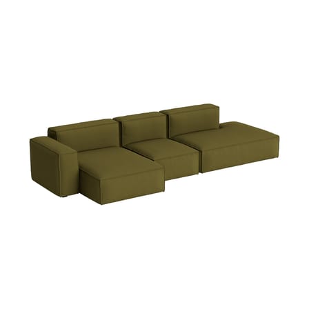 Canapé d'angle Mags Soft Low Armrest n°4 vert / 3 places -  L 331 cm/ Accoudoir gauche - Hay
