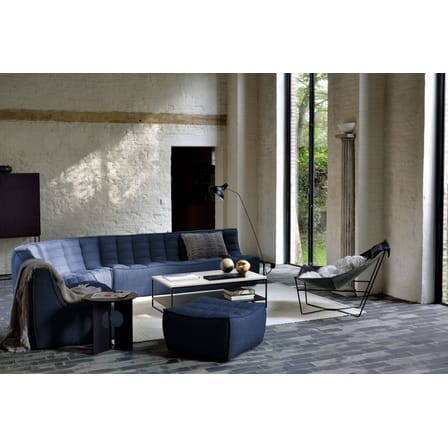 Canapé droit N701 tissu bleu / 3 places - L 210 cm - Ethnicraft