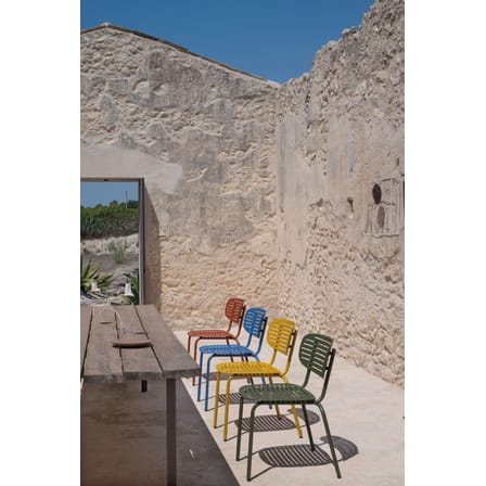 Chaise empilable Mom métal bleu - Emu
