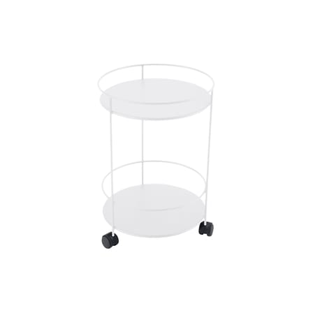 Chariot Guinguette métal blanc /Ø 40 x H 62 cm - Plateau plein - Fermob