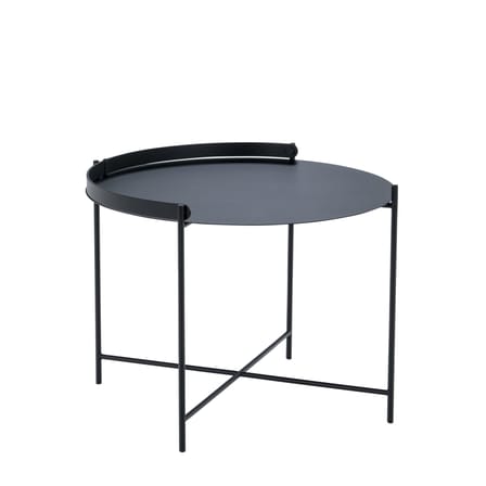 Edge Coffee table metal black / Folding handle -Ø 62 x H 46 cm - Houe