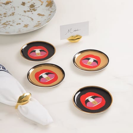 Set de 4 dessous de verre Full Dose céramique / Porcelaine - Jonathan Adler
