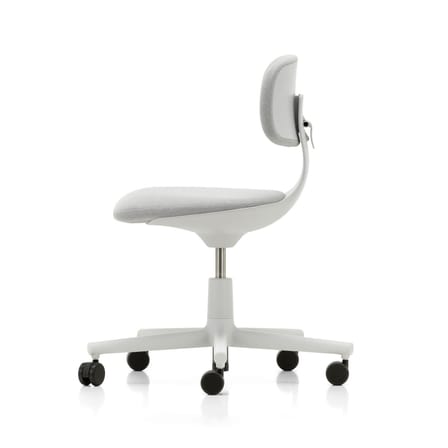 Fauteuil à roulettes Rookie tissu gris / H 39 à 51 cm - Vitra