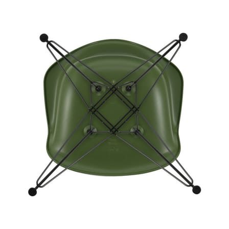 Fauteuil RE DAR - Eames Plastic Armchair plastique vert / (1950) - Pieds noirs / Recyclé - Vitra