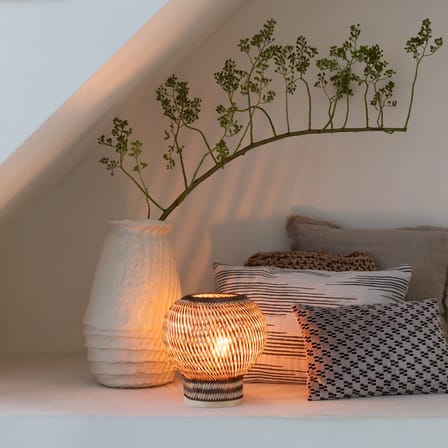 Lampe de table Barbados / Ø 25 x H 27 cm - Bambou - GOOD&MOJO