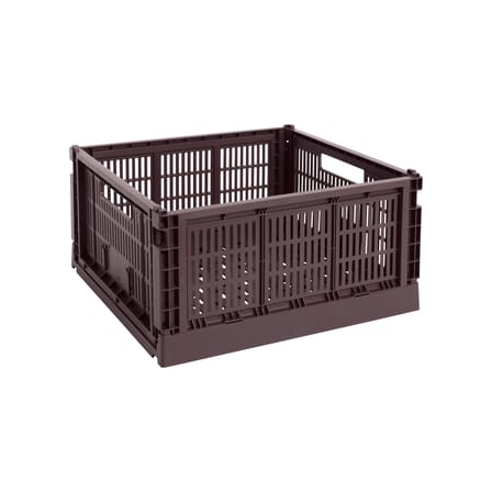 Panier Colour Crate plastique rouge Large Square / 42 x 42 cm - Recyclé - Hay
